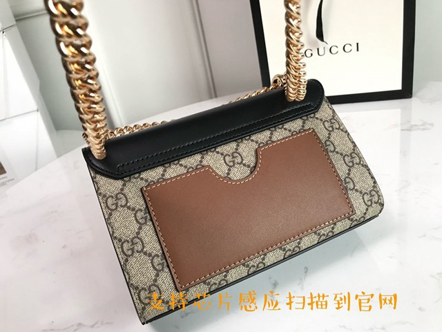 Gucci經典款女包 409487 古馳Padlock系列 晶片版 小號GG肩背包 Gucci鏈條斜挎包  gqy3954